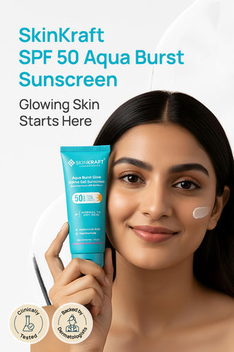 Aqua Burst Glow Crème Gel Sunscreen SPF 50 PA+++ With 0.1% Hyaluronic Acid & 0.5% Niacinamide