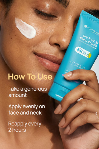 Dry-Touch Sheer Crème SPF 45 PA+++ Sunscreen With 0.2% Vitamin C & 0.1% Aloe Vera Extract