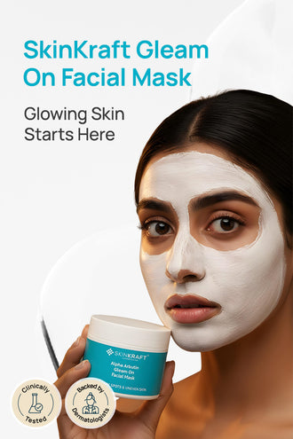 Alpha Arbutin Gleam On Facial Mask With 0.5% Alpha Arbutin & 0.5% Vitamin E